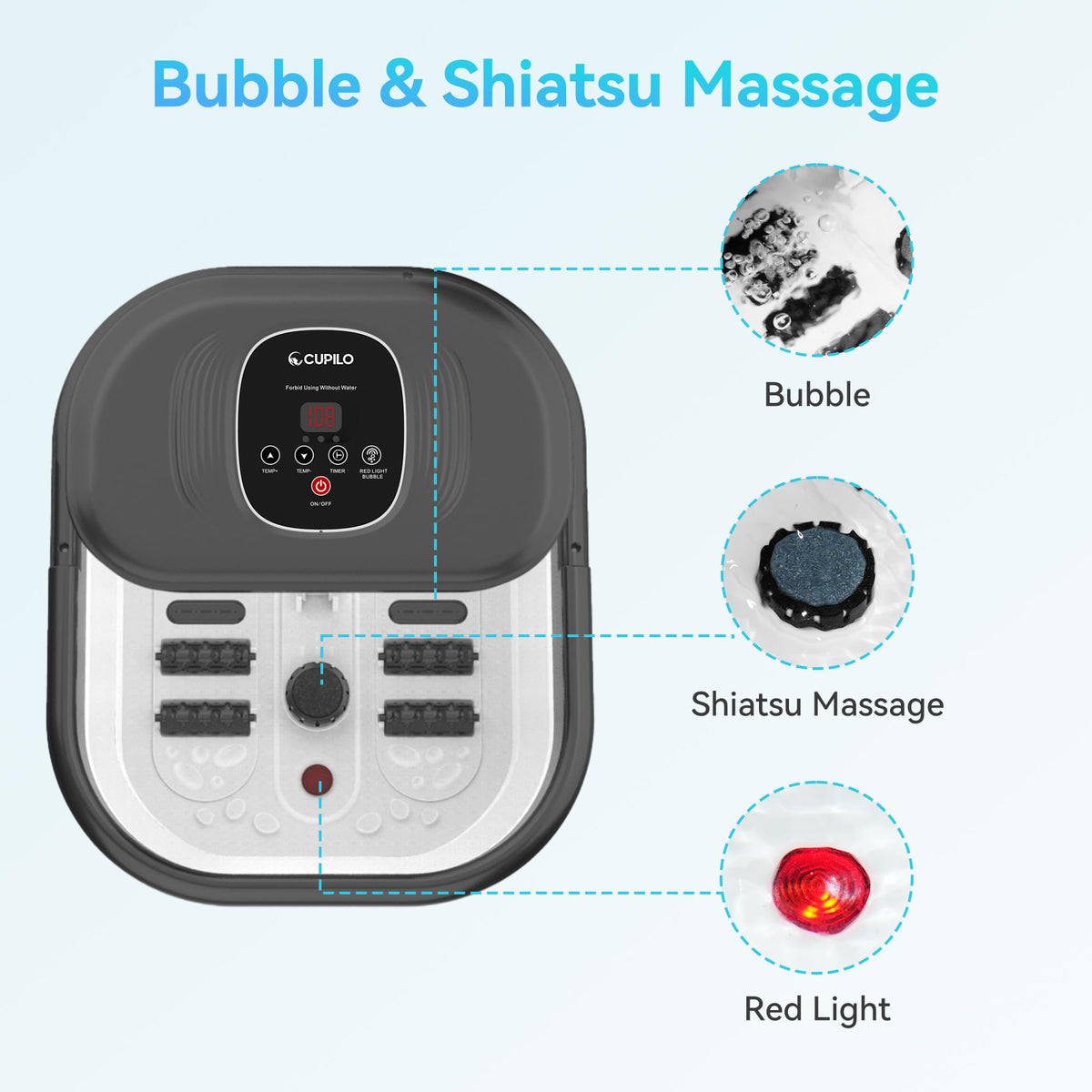 Spa de pieds CuPiLo plié pour le rangement