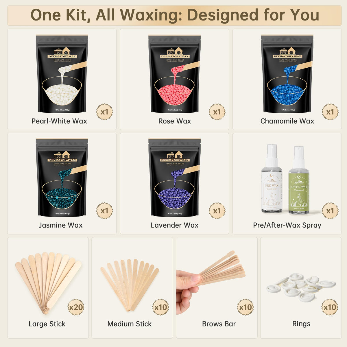Spatules en silicone Lifestance pour application de cire