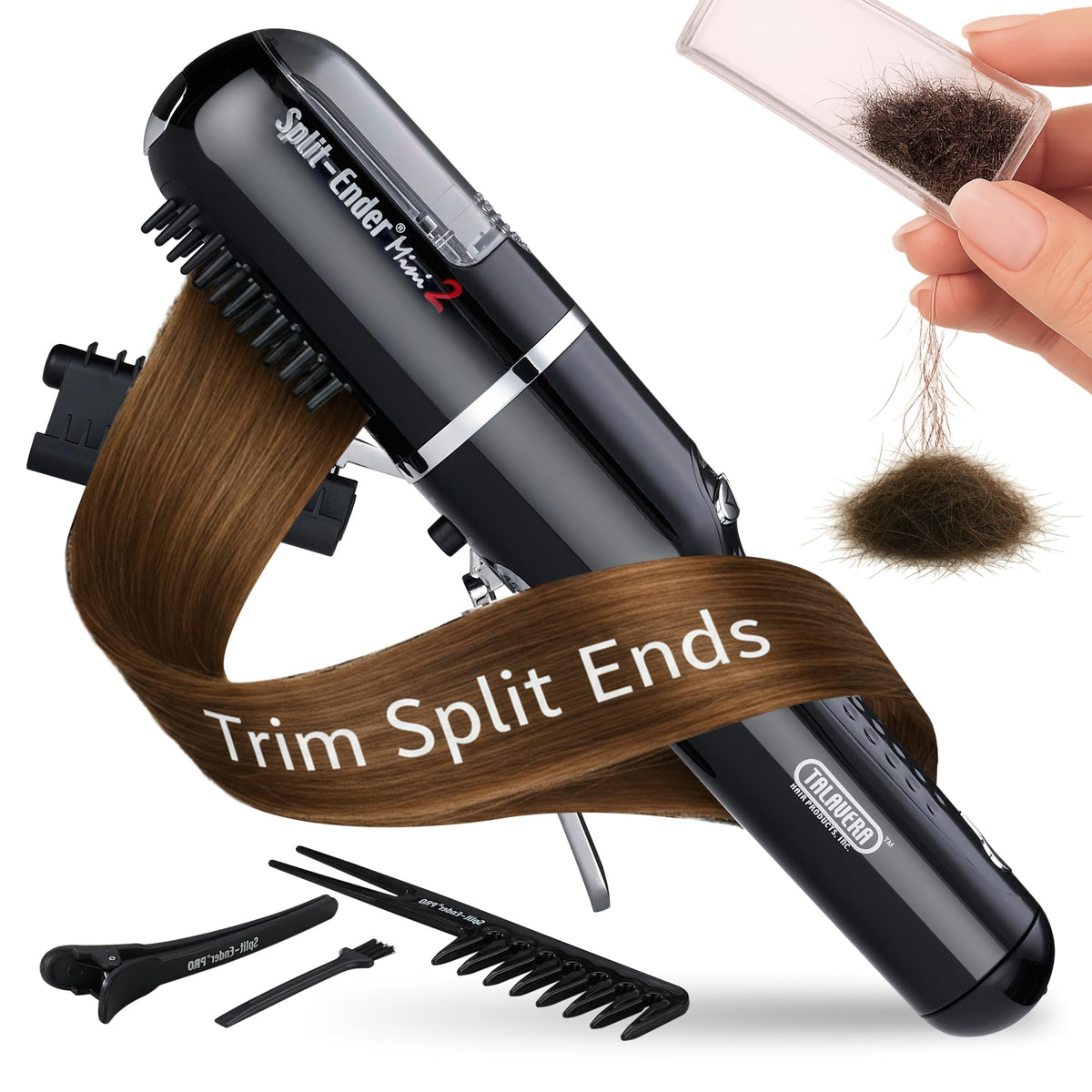 Split-Ender Mini 2 tondeuse à cheveux noire vue de face