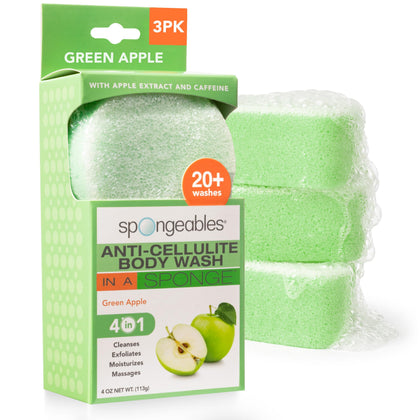 Spongeables éponge anti-cellulite pomme vue de face