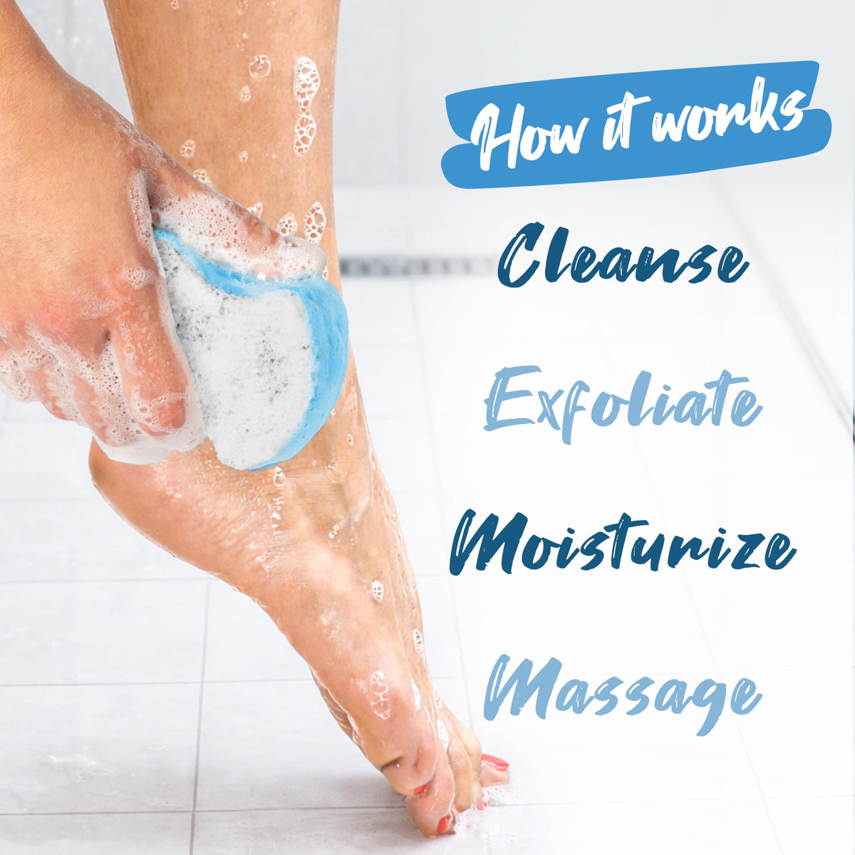 Spongeables éponge exfoliante pour pieds Fresh Linen packaging