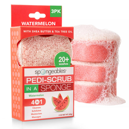 Spongeables exfoliant pour pieds, modèle pastèque, vue avant