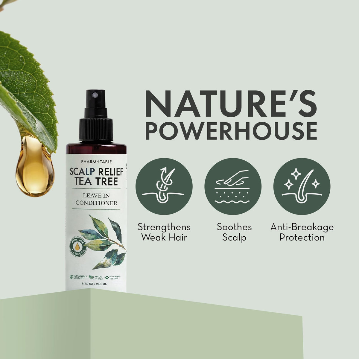 Spray Après-Shampooing PHARM TO TABLE en action sur cheveux