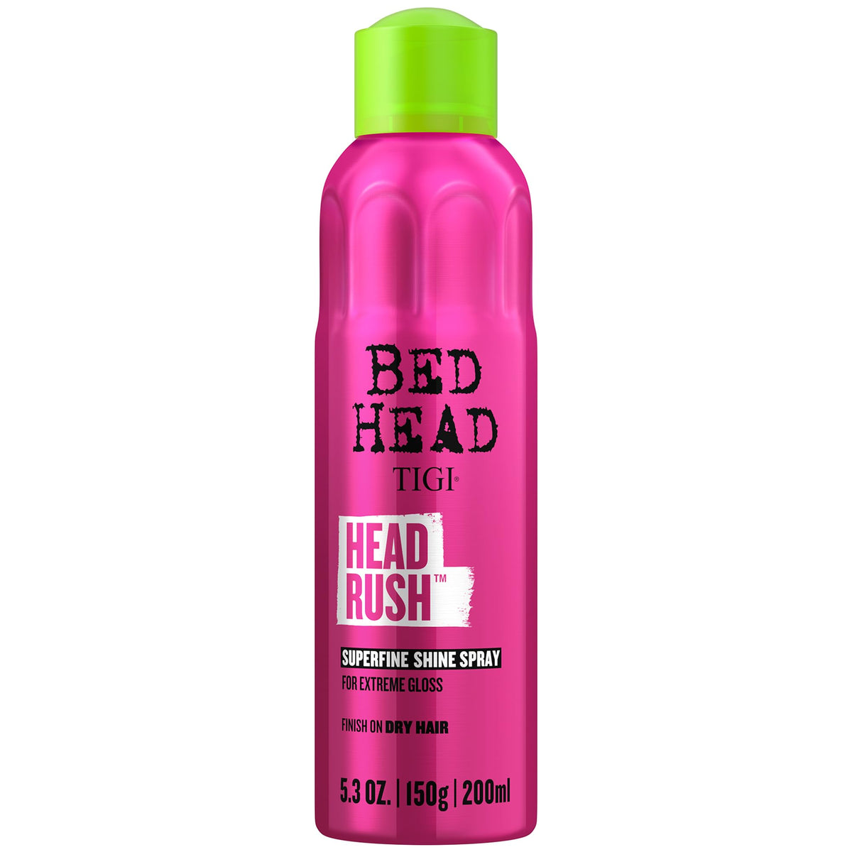 Spray brillant Bed Head Head Rush 200g vue avant avec bouchon