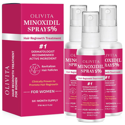 Spray de Minoxidil 5% OLIVITA vue avant avec bouchon
