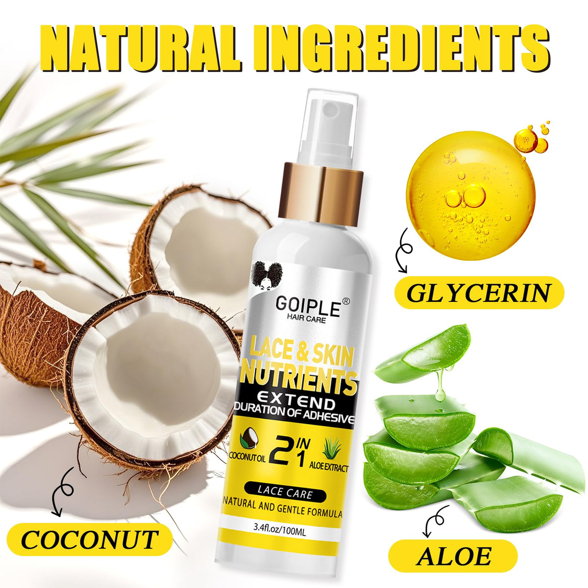 Spray de nutriments pour le cuir chevelu dans le kit Goiple