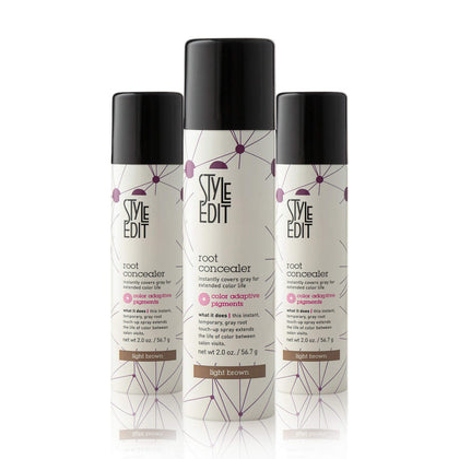 Spray de retouche racines STYLE EDIT Brun Clair 2 oz vue de face