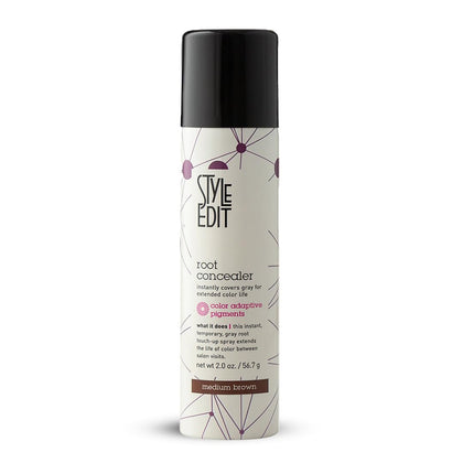 Spray de Retouche Racines STYLE EDIT Châtain Moyen 2 oz vue de face