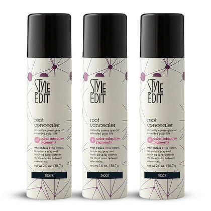 Spray de Retouche Racines STYLE EDIT Noir 2 oz vue de face