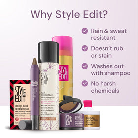 Spray de retouche racines STYLE EDIT sur une coiffeuse