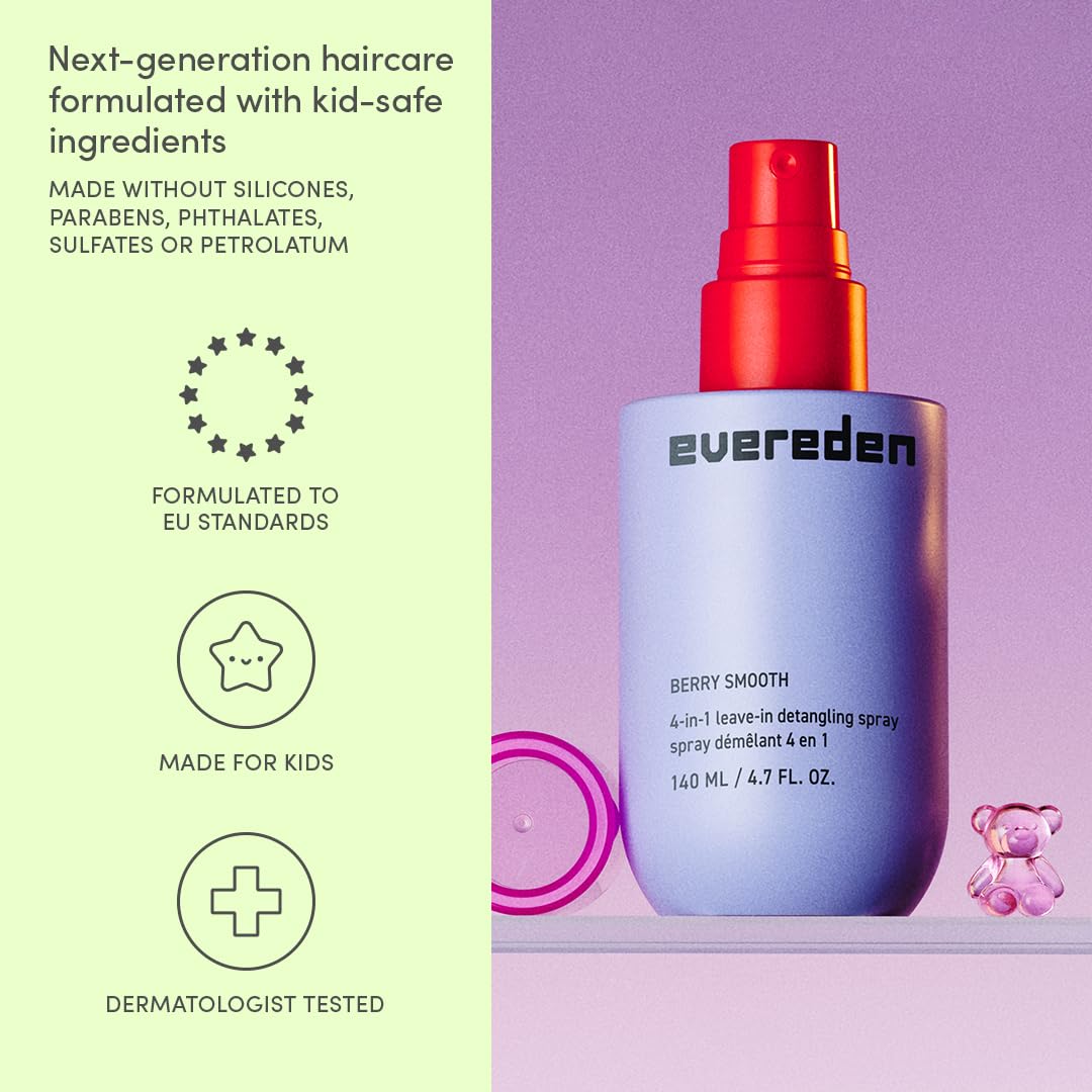Spray démêlant Evereden 4-en-1 pour enfants, ambiance familiale