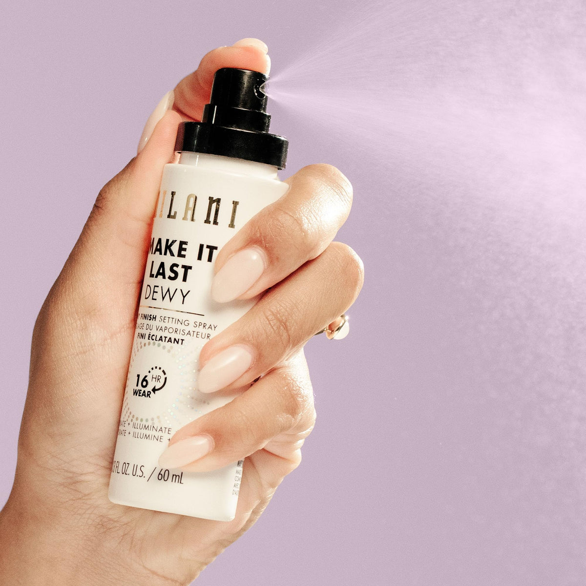Spray fixateur Milani Make It Last 82g avec maquillage