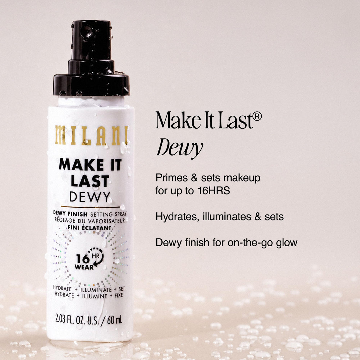 Spray fixateur Milani Make It Last 82g en lifestyle