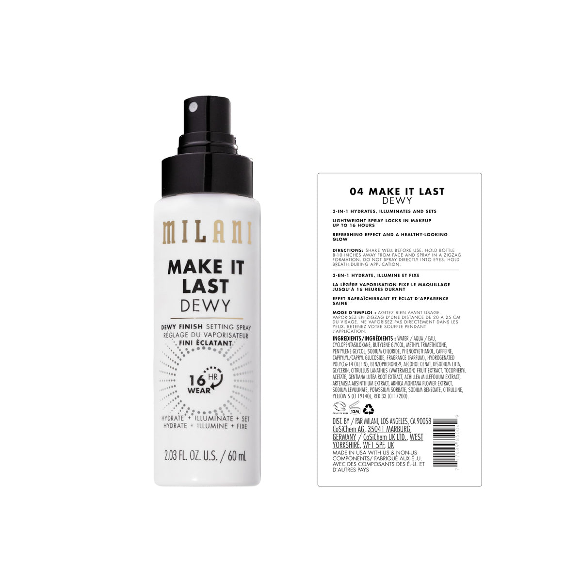 Spray fixateur Milani Make It Last 82g vue arrière