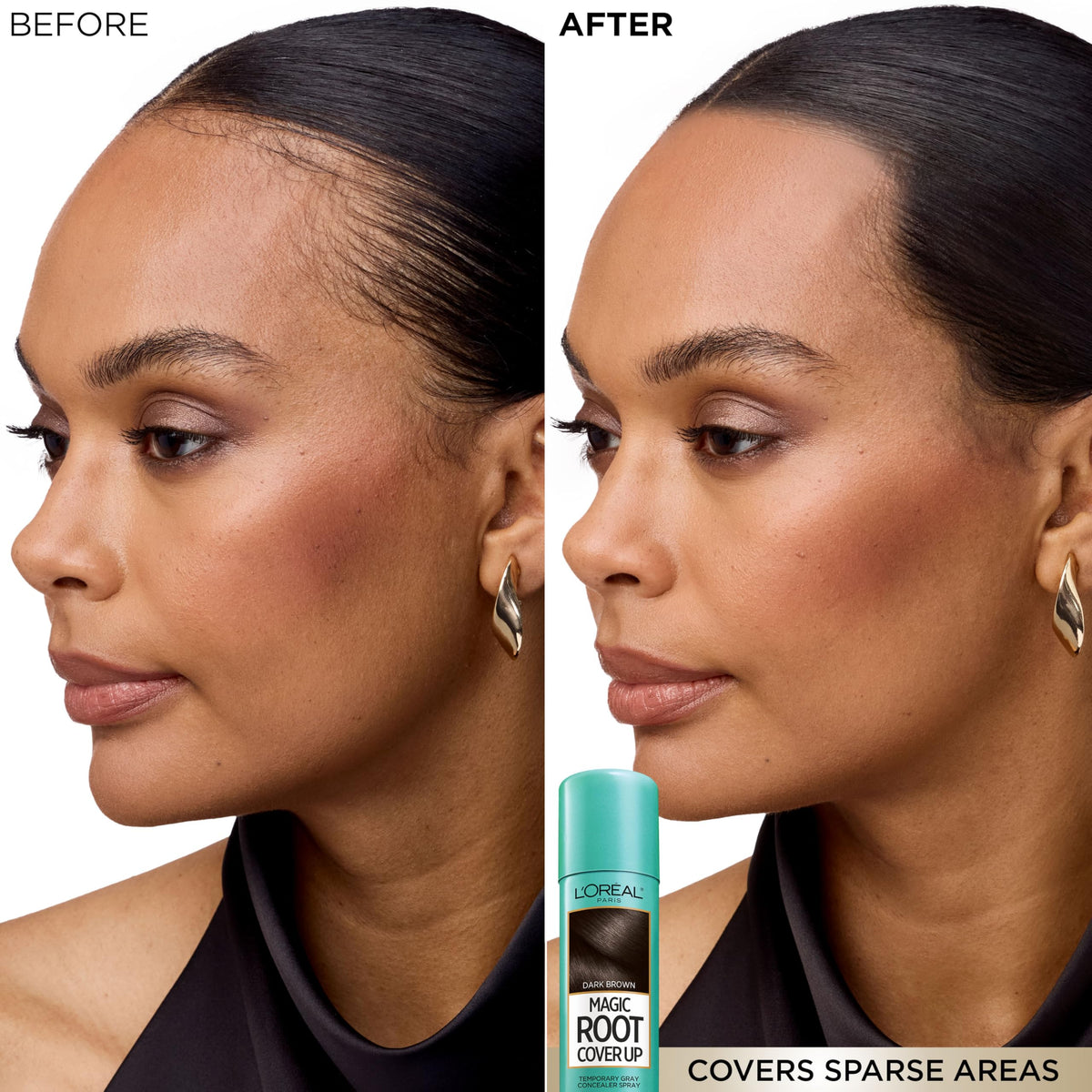 Spray L'Oreal Paris Magic Root Cover Up Rouge sur cheveux gris