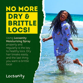 Spray Locsanity utilisé sur des locs pendant application