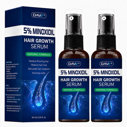 Spray Minoxidil 5% DAVV pour femme, vue avant avec étiquette