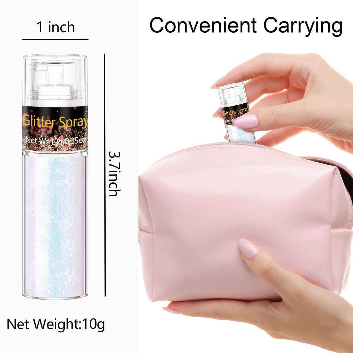 Spray paillettes Scarman 30g rose en usage créatif