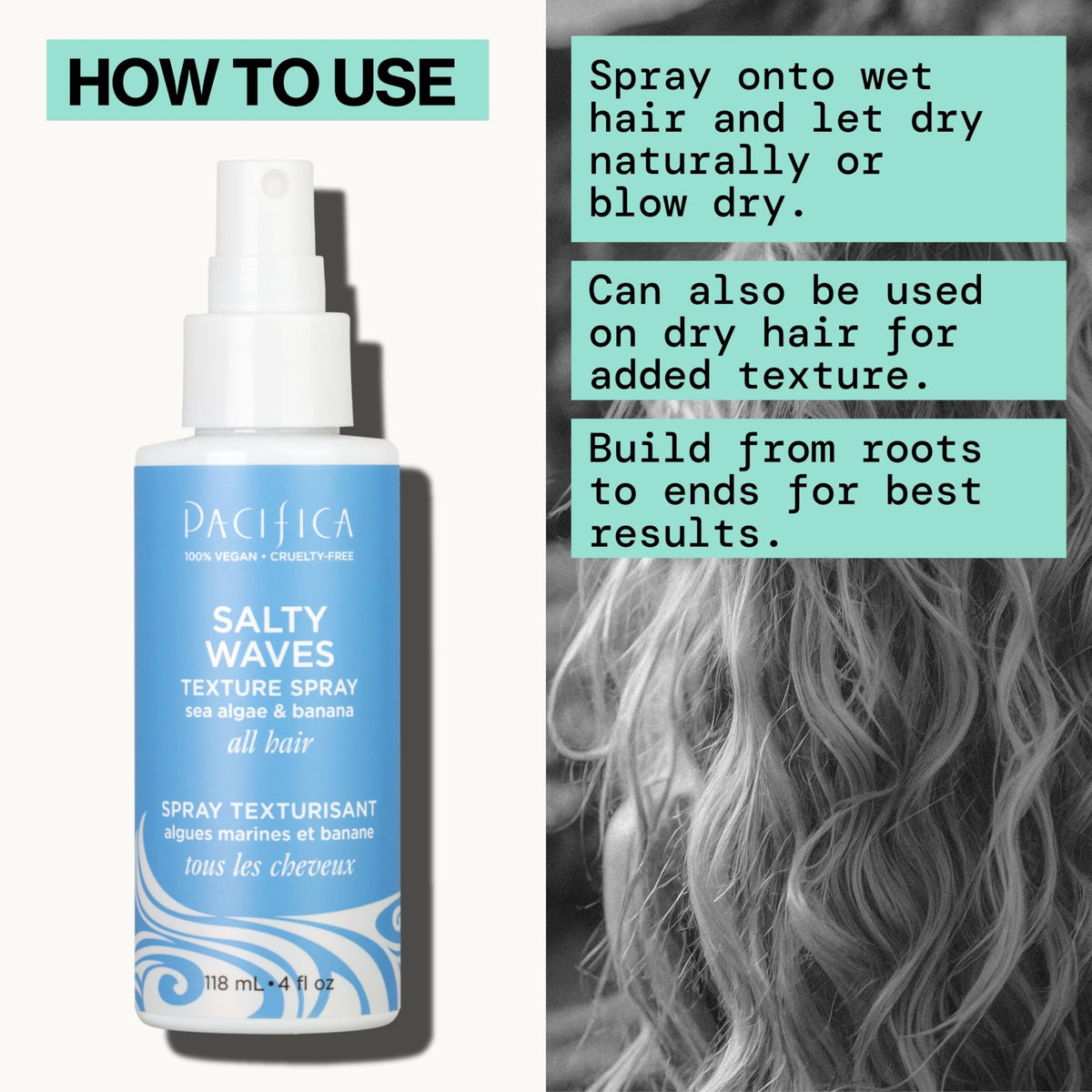 Spray Salty Waves de Pacifica sur une coiffeuse