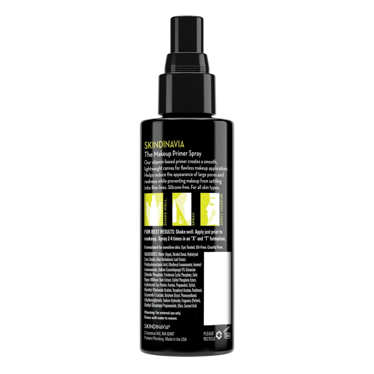 Spray SKINDINAVIA dans une trousse de maquillage
