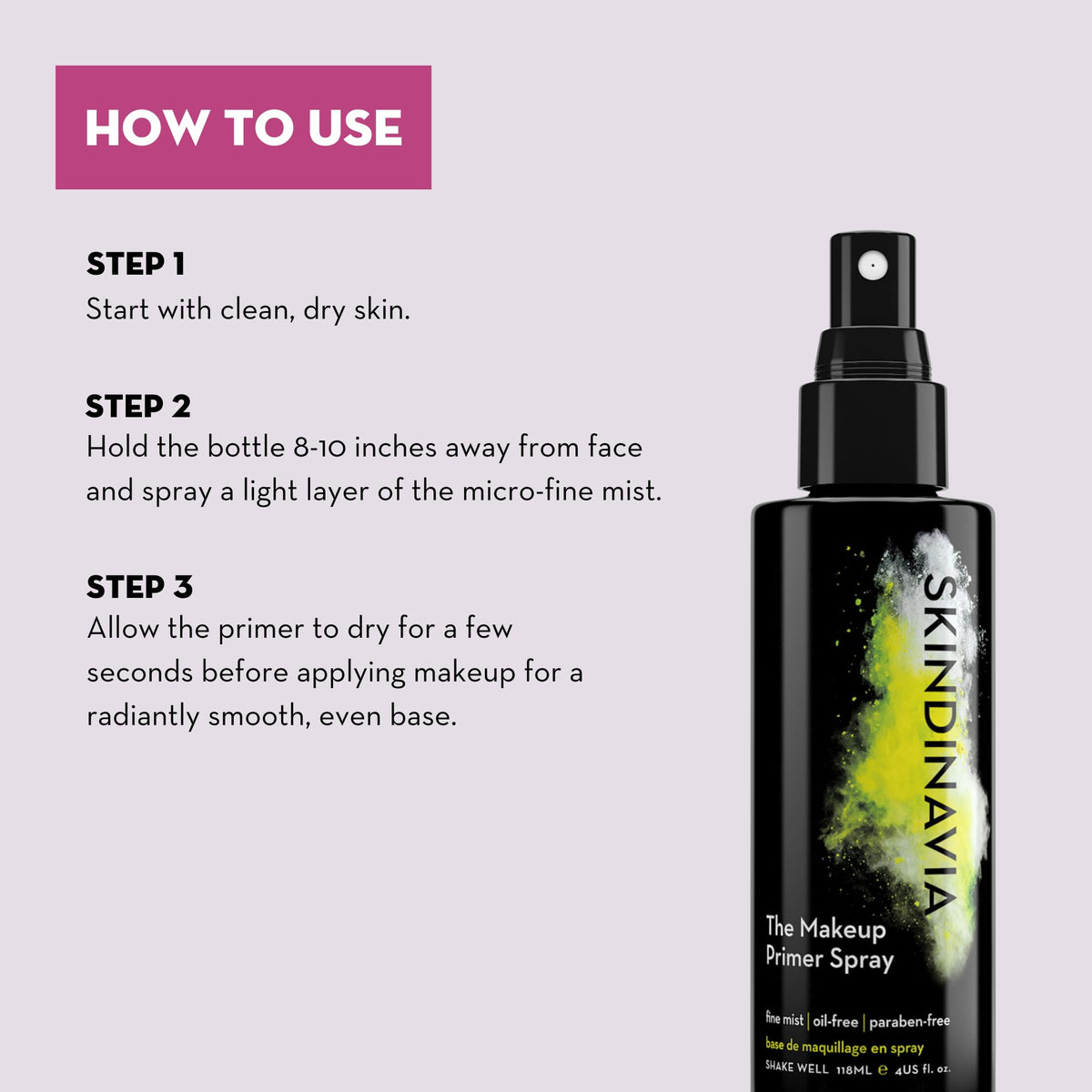 Spray SKINDINAVIA sur fond neutre
