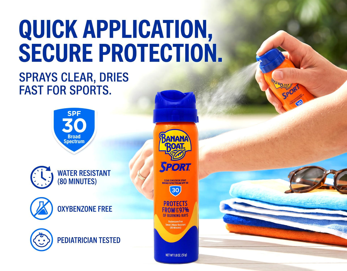 Spray solaire Banana Boat Sport avec la mention résistance à l'eau