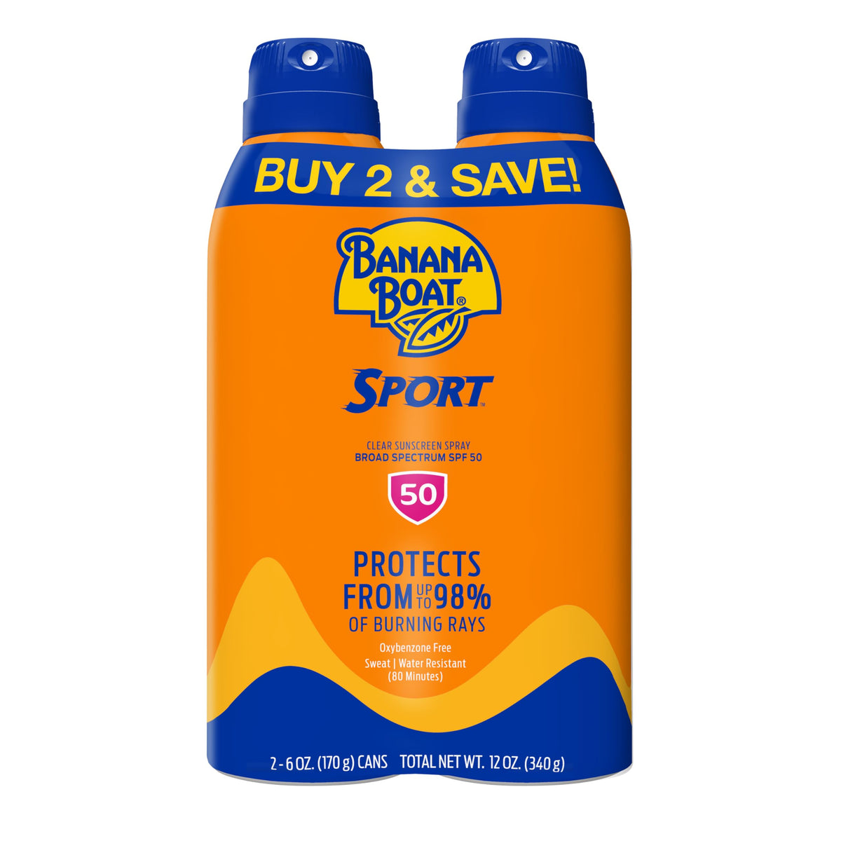 Spray solaire Banana Boat Sport SPF 50 pack de 2