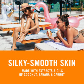 Spray solaire Banana Boat sur une serviette de plage