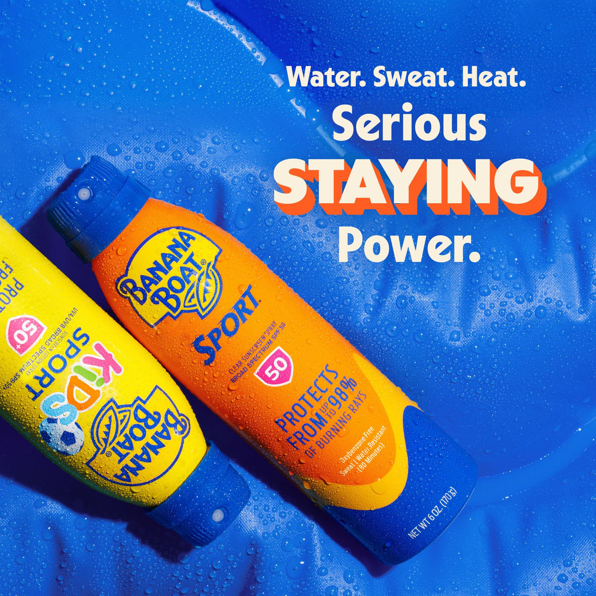Spray solaire Banana Boat sur une serviette de plage