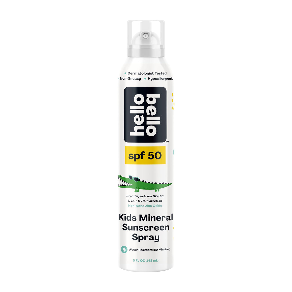 Spray solaire Hello Bello 5oz vue avant avec protection SPF 50