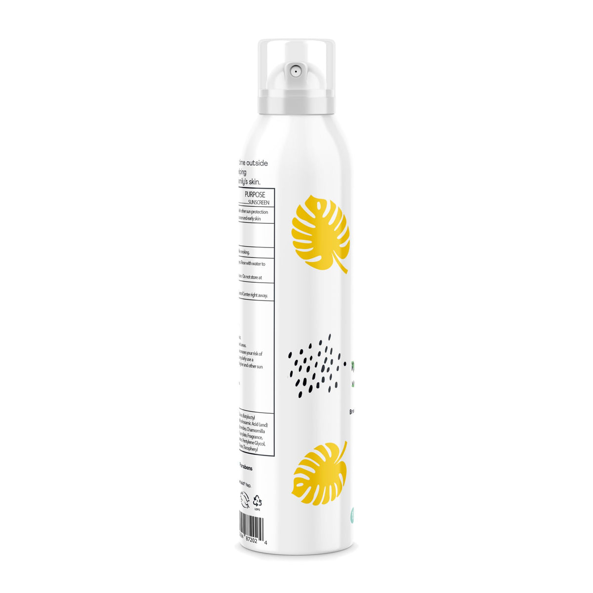 Spray solaire Hello Bello en gros plan sur l'emballage