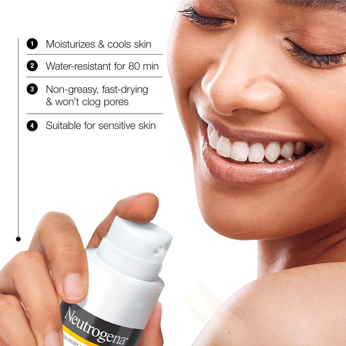 Spray solaire Neutrogena SPF 50 5 oz vue arrière
