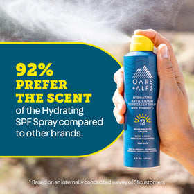 Spray solaire Oars + Alps SPF 70 corps avec mousse de caribou alpine