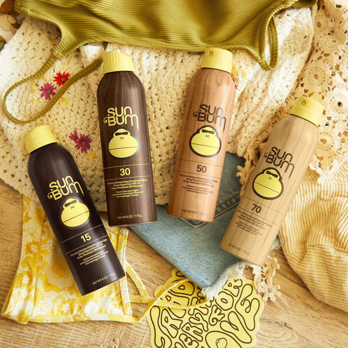 Spray solaire Sun Bum SPF 15 440g application sur la peau