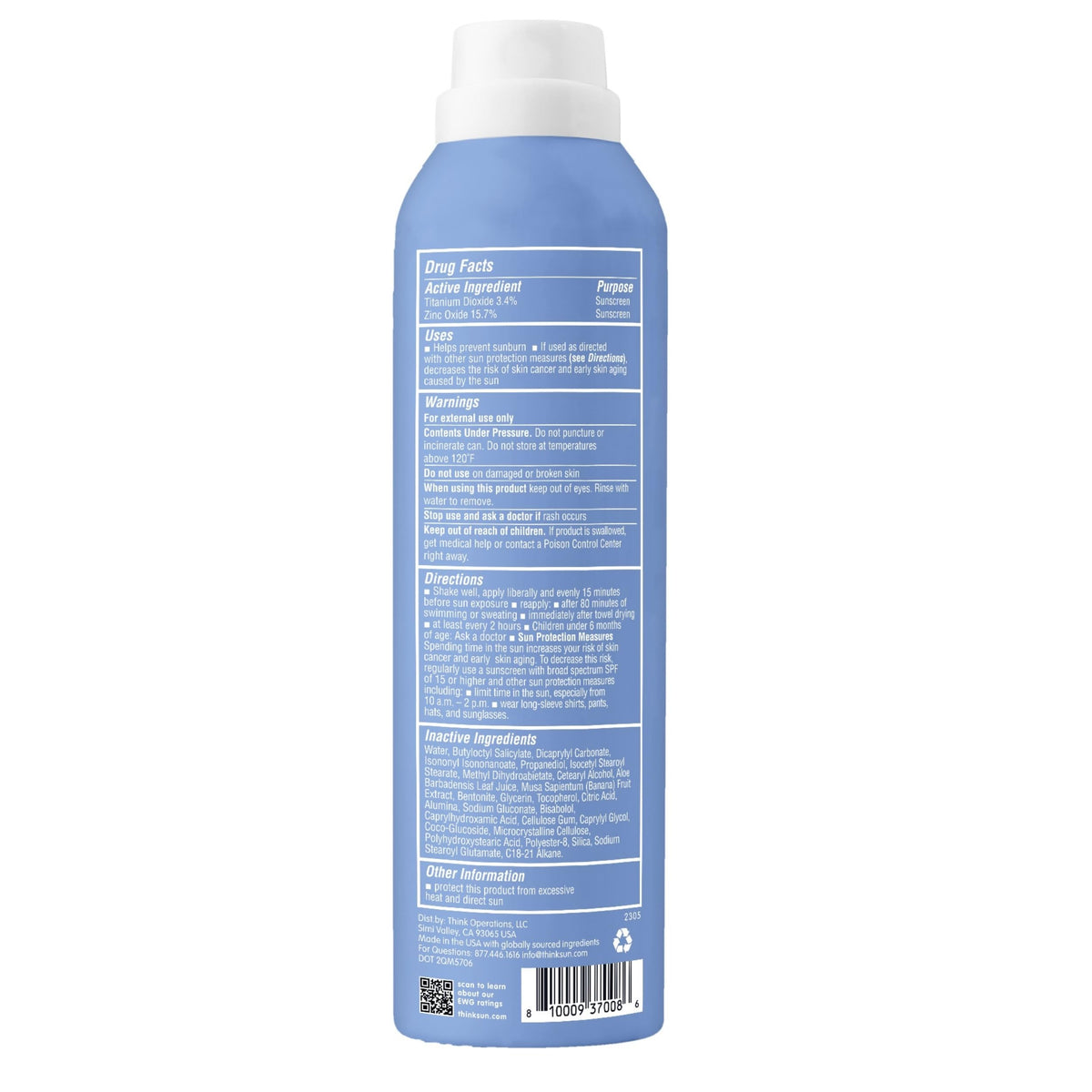 Spray solaire THINK sur fond de plage