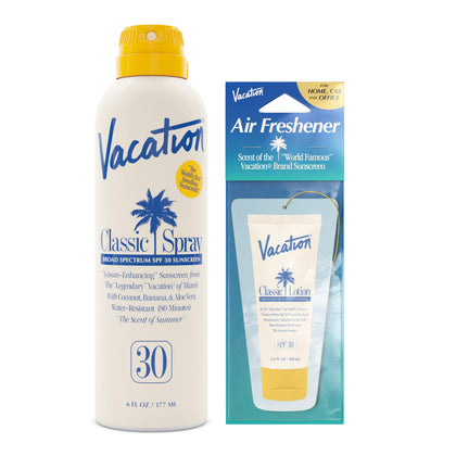 Spray solaire VACATION SPF 30 en bouteille vue de face