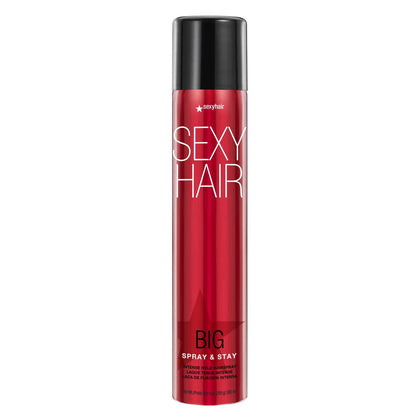 Spray & Stay de SexyHair 320g vue de face avec flacon rouge