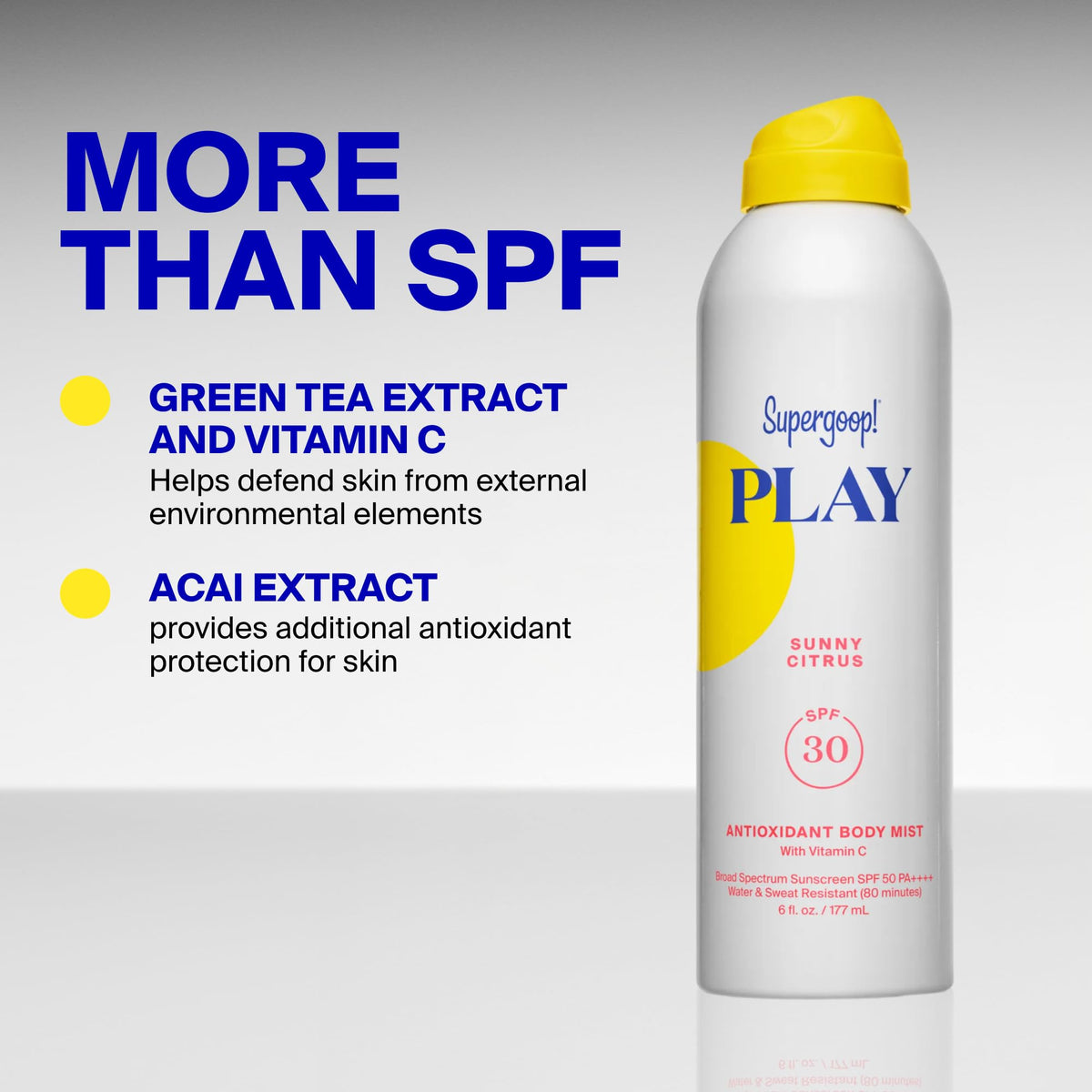 Spray Supergoop! avec technologie bag-on-valve