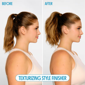 Spray texturisant sec Not Your Mother's en utilisation sur cheveux
