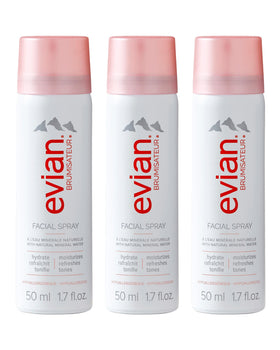 Spray Visage Évian 50 ml Trio Voyage Hydratant vue de face
