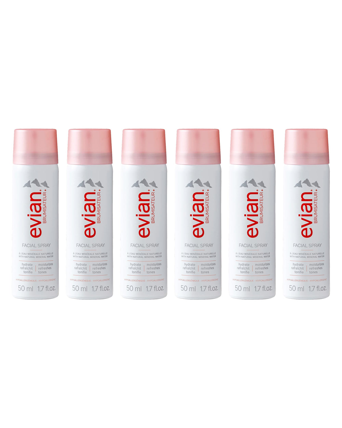 Spray Visage Évian 6-Pack 50 ml en étui