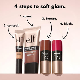 Stick bronzant crème e.l.f. Medium-Tan sur fond blanc