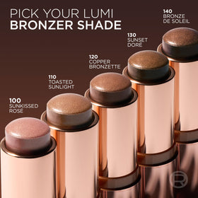 Stick bronzant L'Oreal Paris Lumi Bronze 140 sur une table