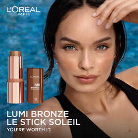 Stick bronzer L'Oreal Paris Lumi Bronze avec étiquette visible