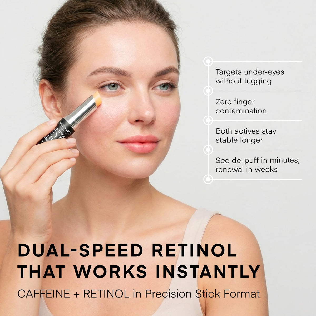 Stick contour des yeux VELAMO ADVANCED application sur la peau