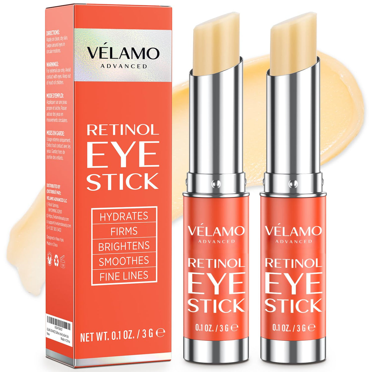 Stick contour des yeux VELAMO ADVANCED au rétinol 3g, vue avant