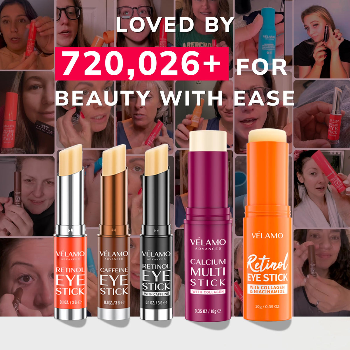 Stick contour des yeux VELAMO ADVANCED au rétinol avec un fond naturel