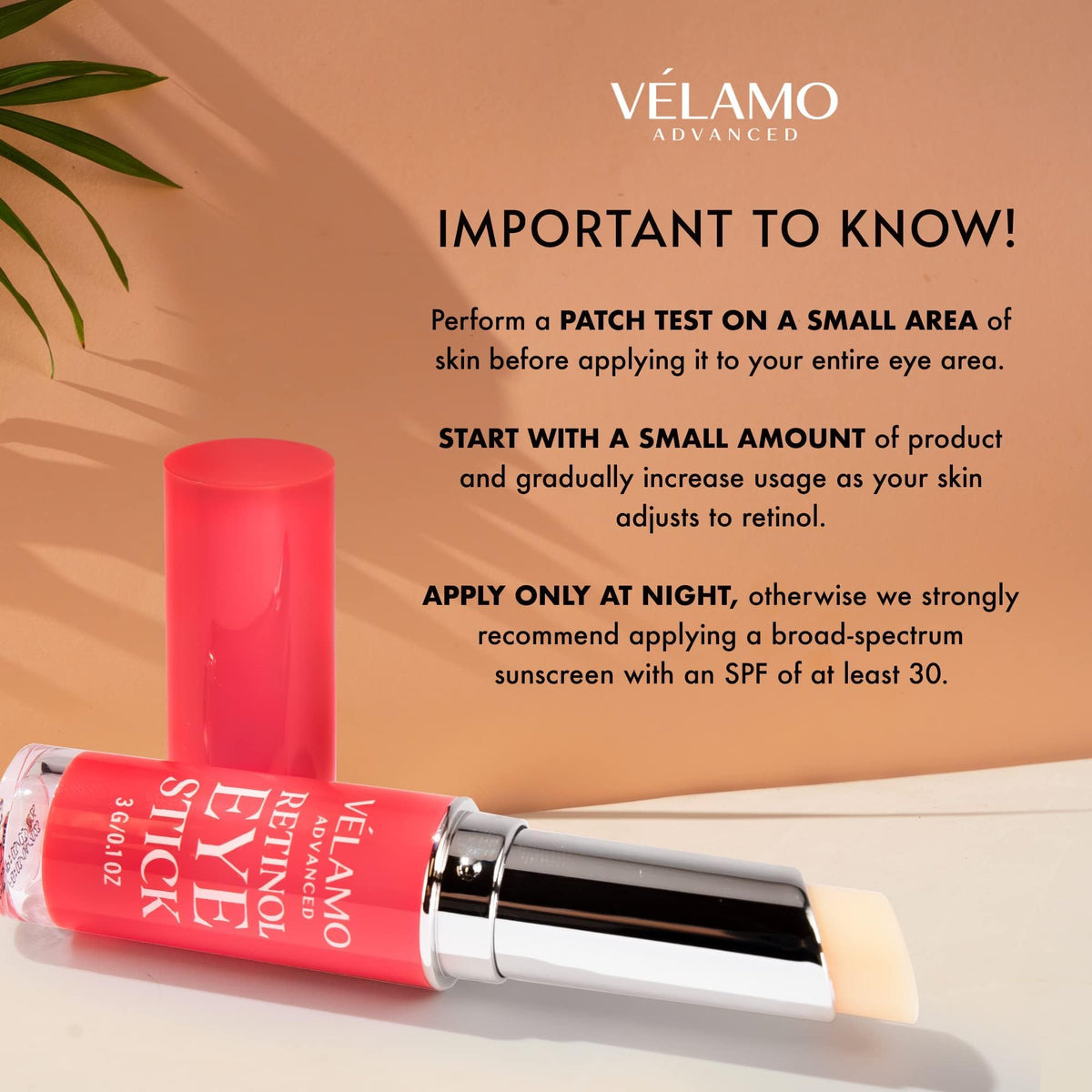 Stick contour des yeux VELAMO ADVANCED au rétinol, détail du produit