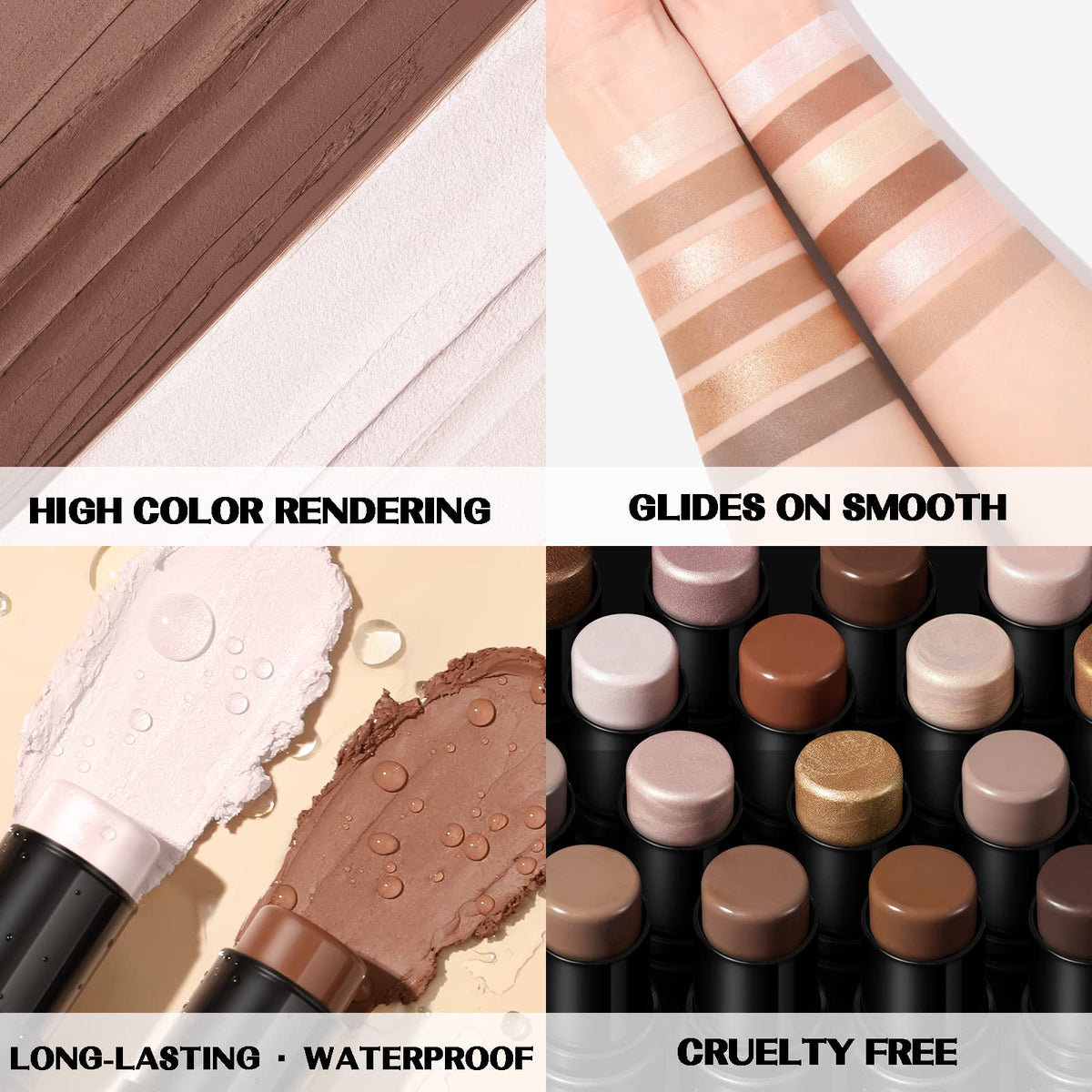 Stick Contour FOCALLURE montrant la couleur et la finition