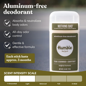 Stick de déodorant HUMBLE ouvert montrant la texture